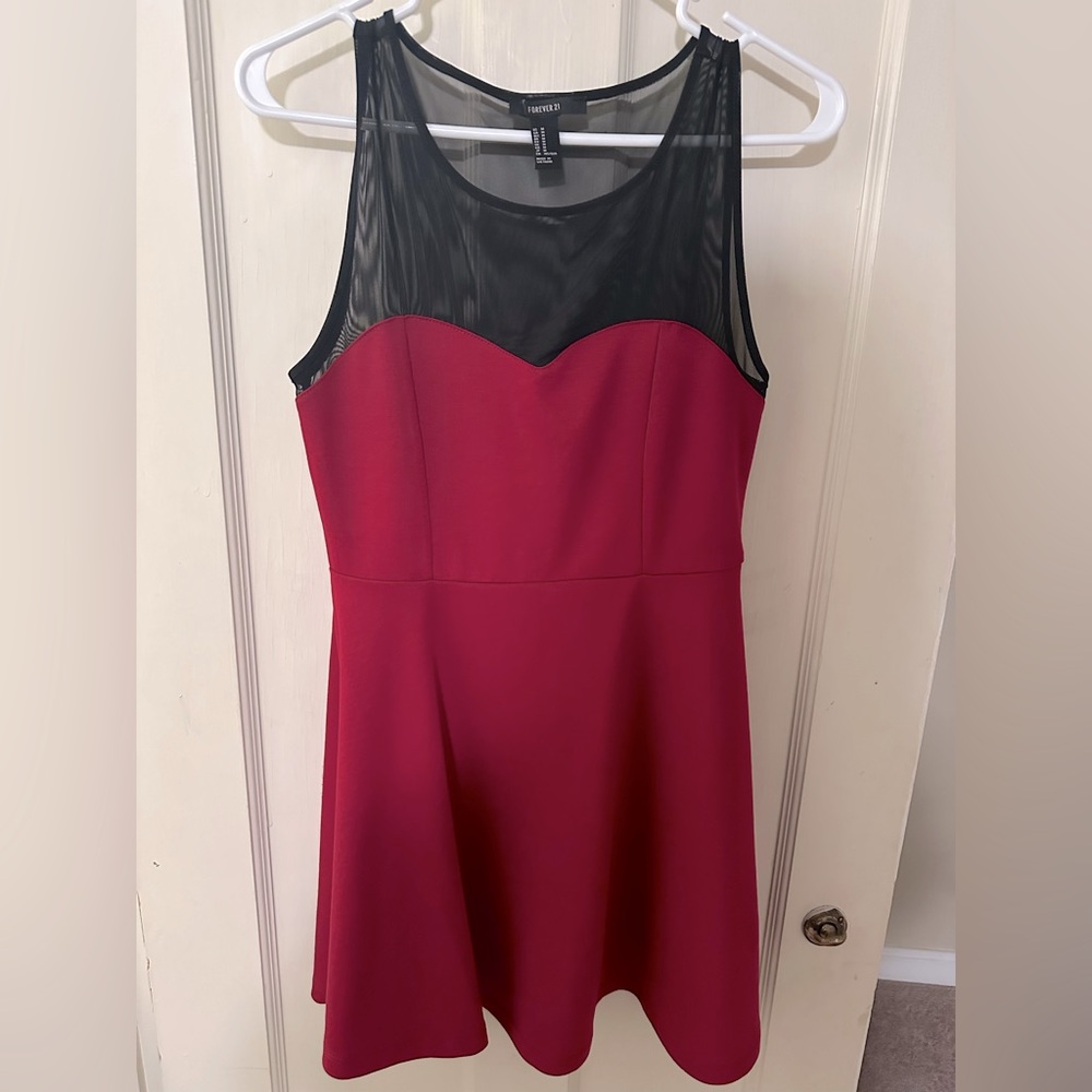 Forever 21 red mini dress with black mess top
